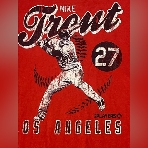 Delta Red Graphic Tee featuring Mike Trout from the Los Angeles Angels #Baseball - Picture 6 of 6